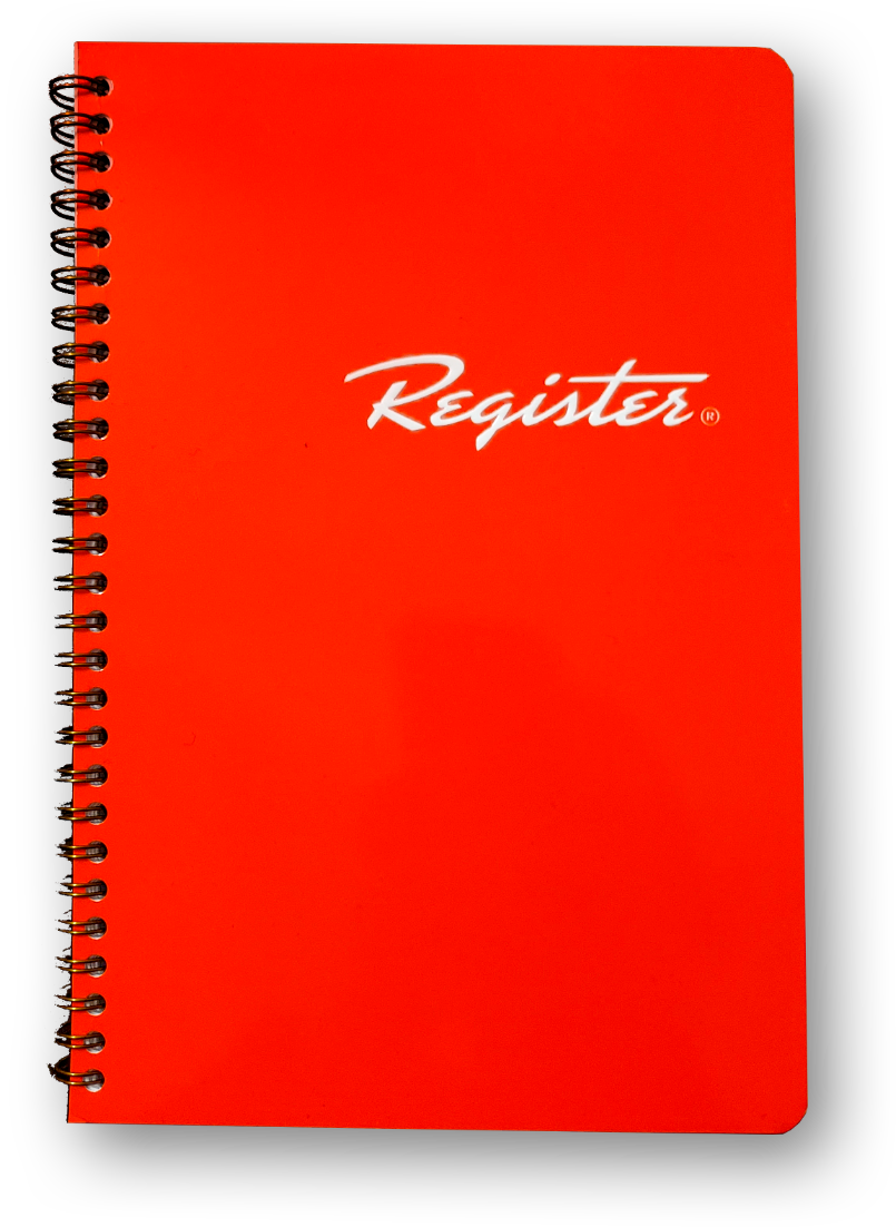 Cahier rouge Register